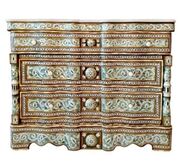 Vintage green abalone White shell syrian mother of pearl cabinet
